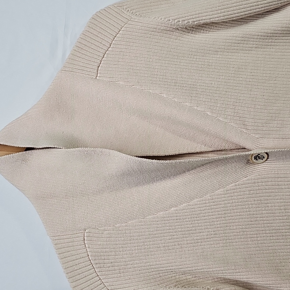 Tory Burch Beige Ribbed Cardigan - Picture 4 of 16